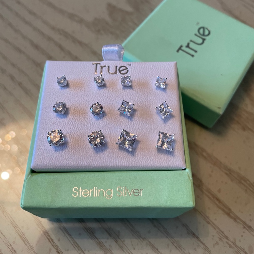 NWT True sterling silver 6 sets of posts